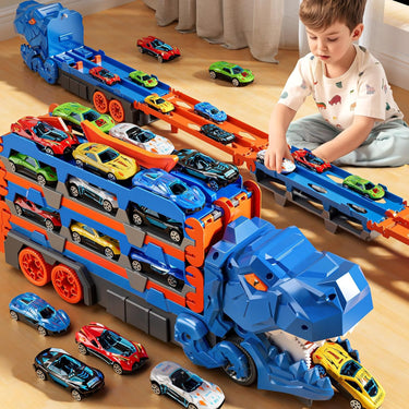 3 In 1 Dinosaur Transport Truck Track Set
